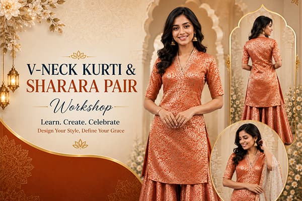 V-Neck Kurti & Sharara Pair Workshop - Raja Rani Academy