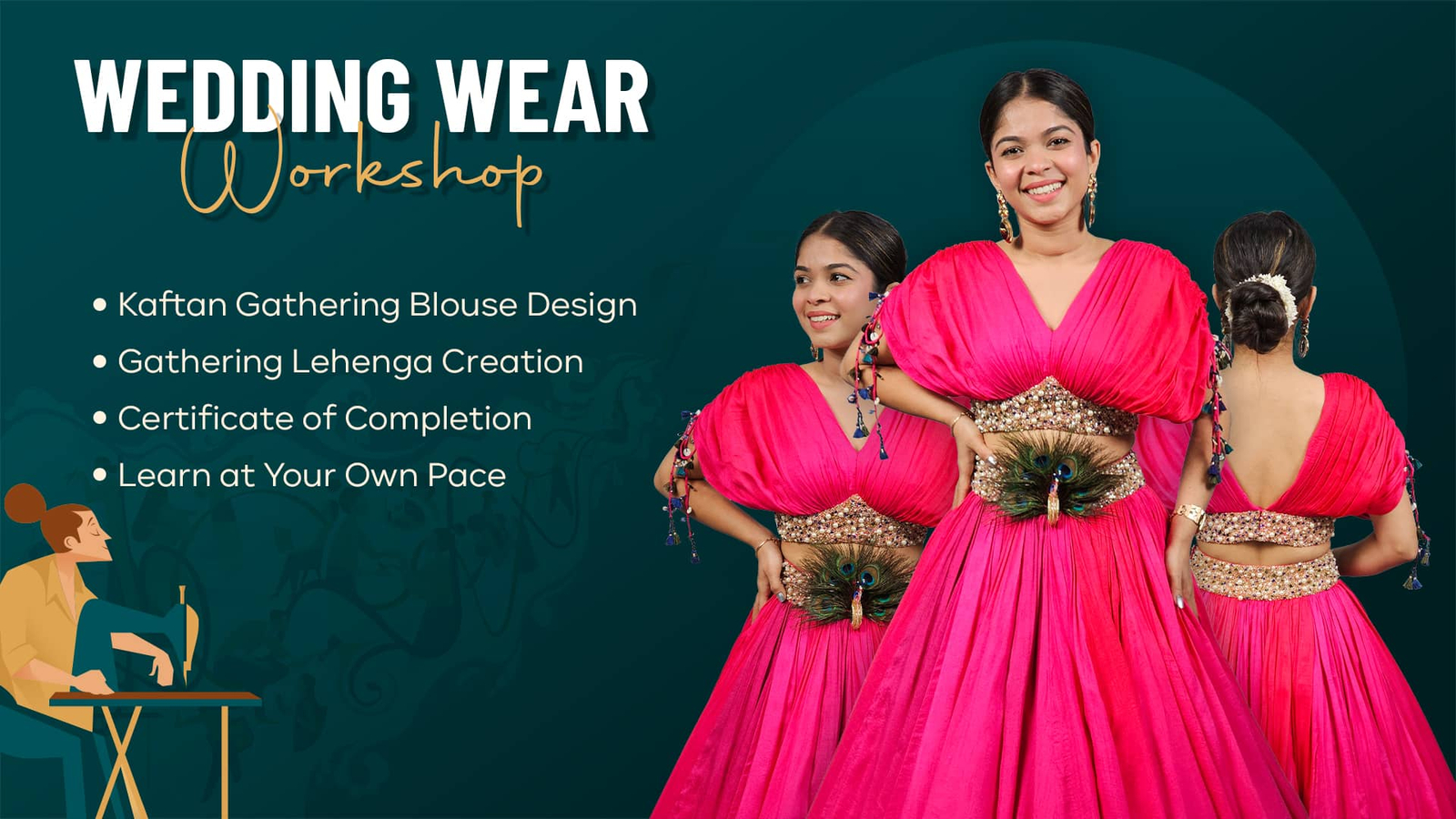 Students learning kaftan gathering blouse and lehenga creation | Wedding Wear Course | Raja Rani Coaching | Priya MG