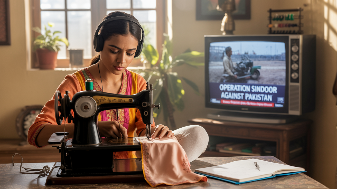 Illustration showing online learning as inner strength during crisis, inspired by Operation Sindoor in India | Operation Sindoor | Raja Rani Coaching